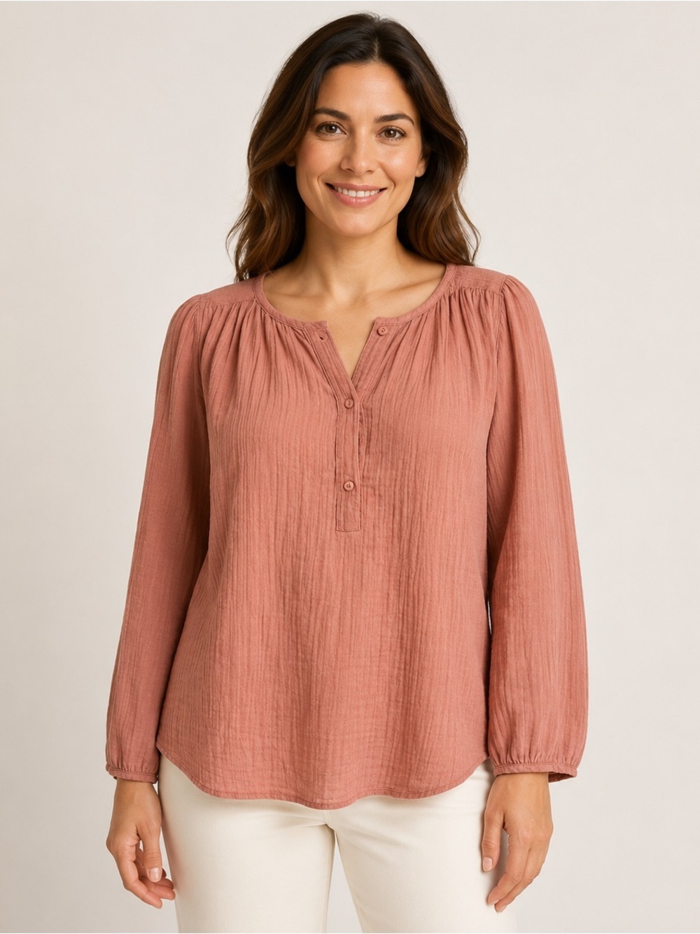 Ba&Sh Womens peasant dusty rose blouse sz 2